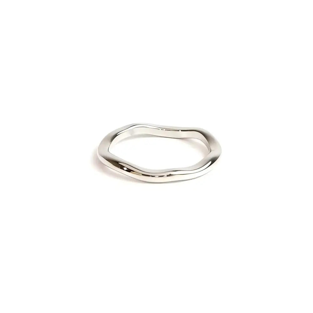 Riva Ring Set — Gold & Silver Ripple Stackable Bands