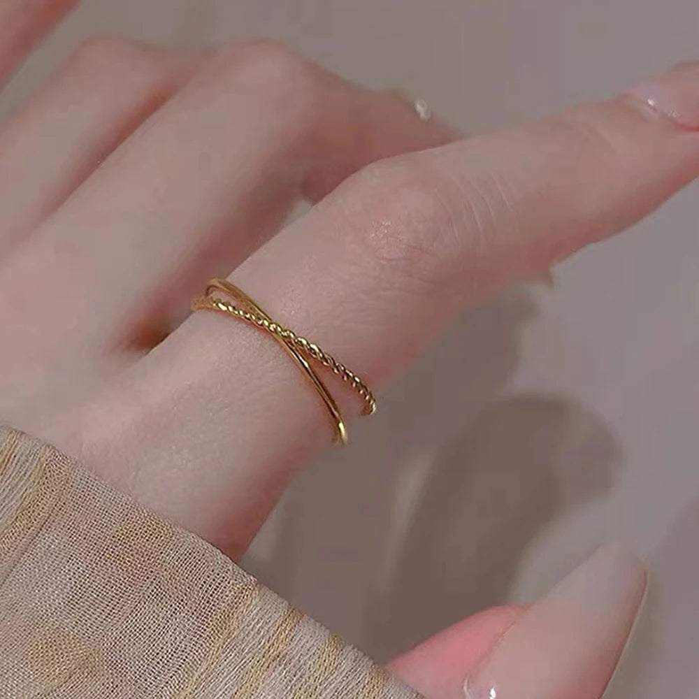 Aureum Set — 18K Gold Plated Titanium Stackable Rings