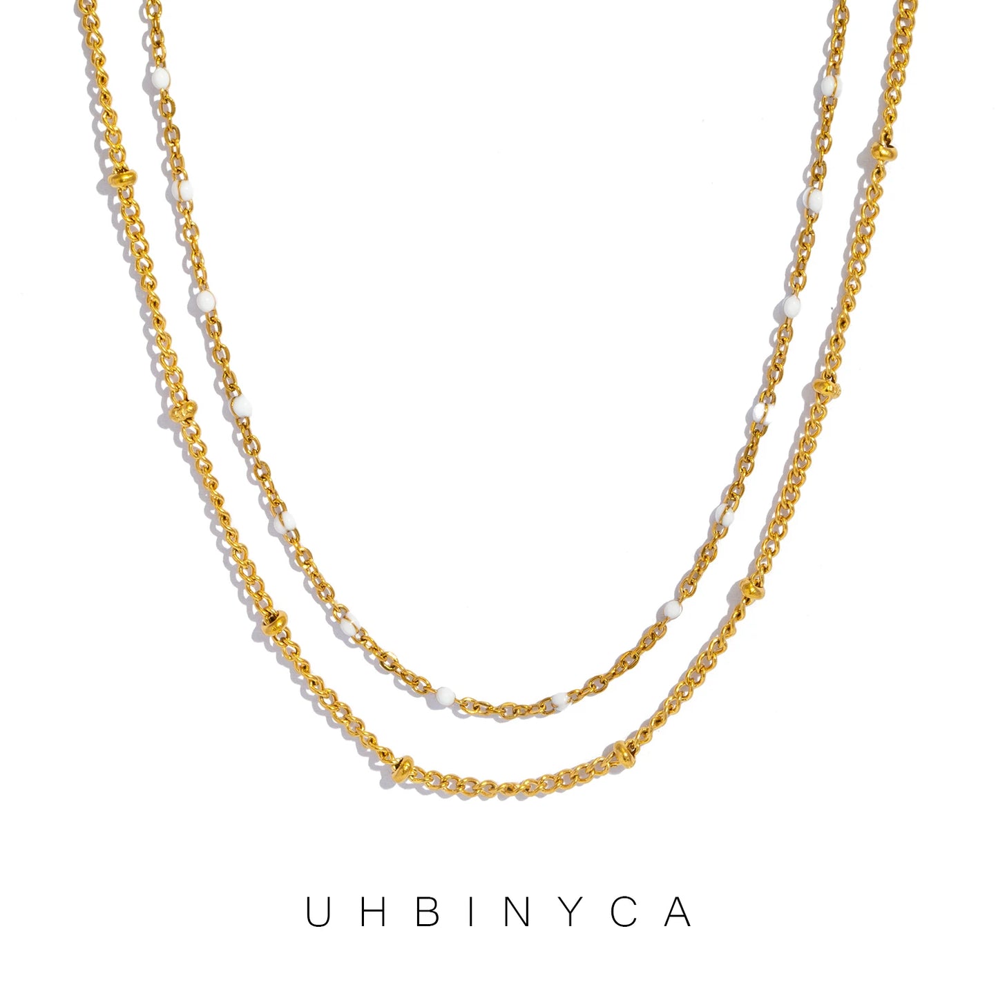 Naya Dual Chain Necklace — Minimalist Stainless Steel Double-Layer Design