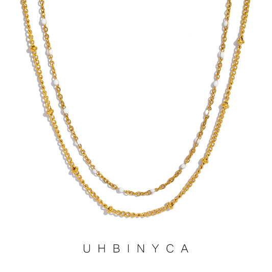 Naya Dual Chain Necklace — Minimalist Stainless Steel Double-Layer Design