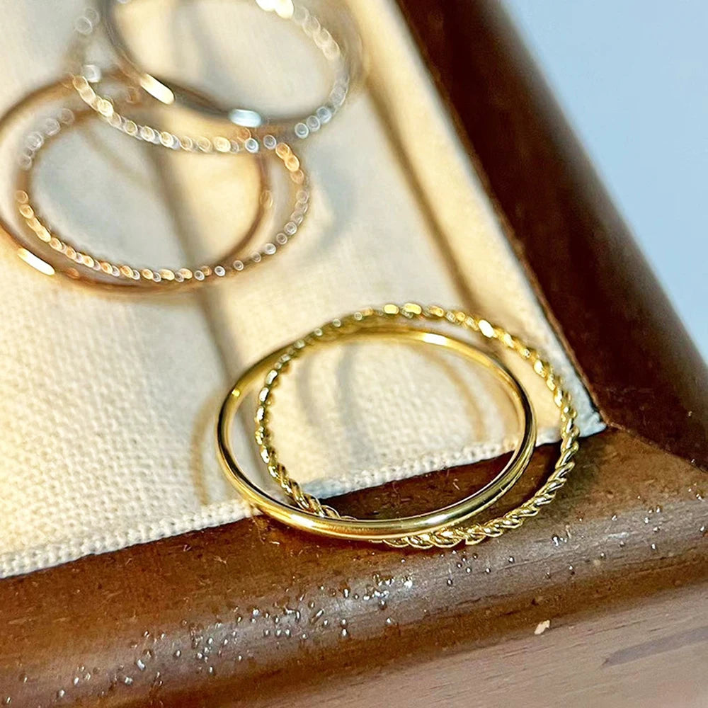 Aureum Set — 18K Gold Plated Titanium Stackable Rings