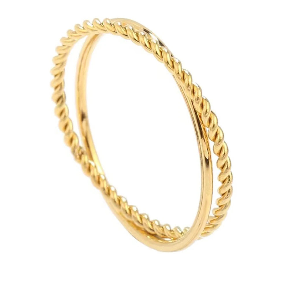 Aureum Set — 18K Gold Plated Titanium Stackable Rings