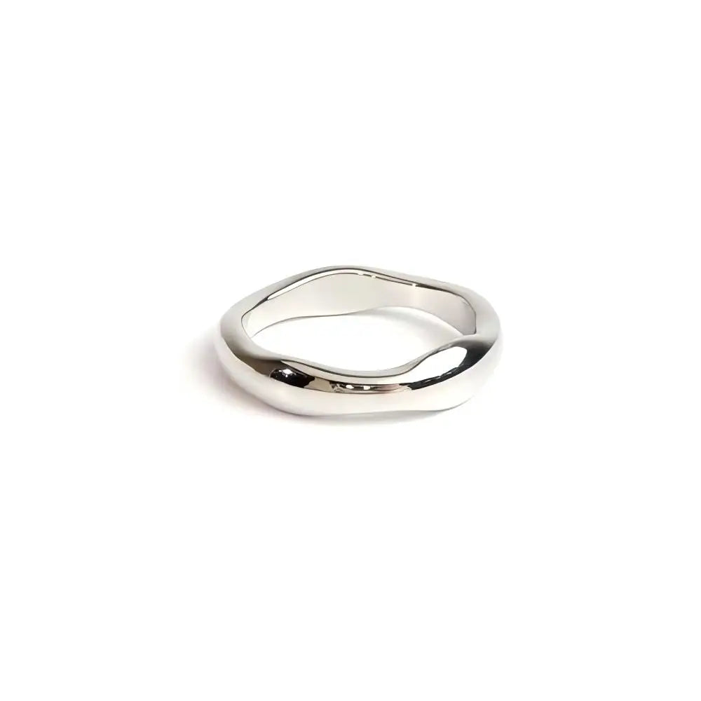 Riva Ring Set — Gold & Silver Ripple Stackable Bands