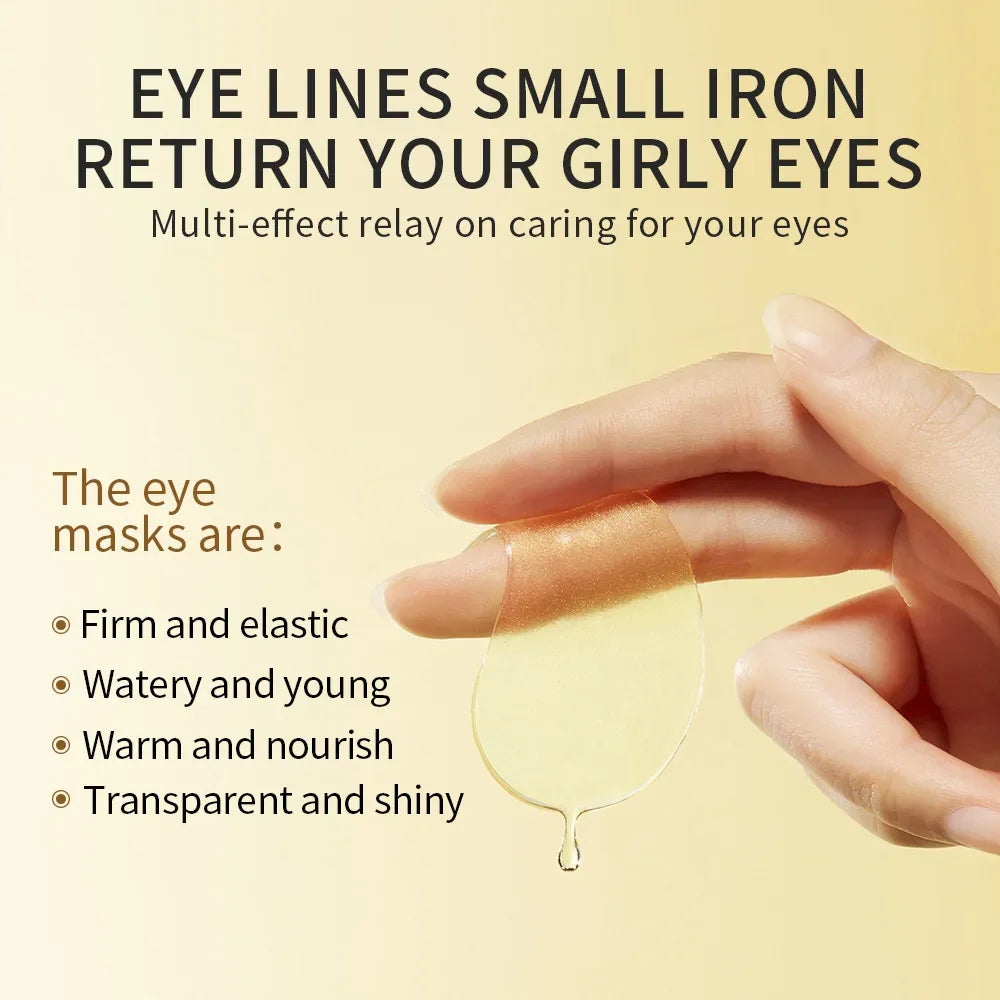 Liora Gold Eye Mask Set — Crystal Collagen Patches for Dark Circles & Hydration
