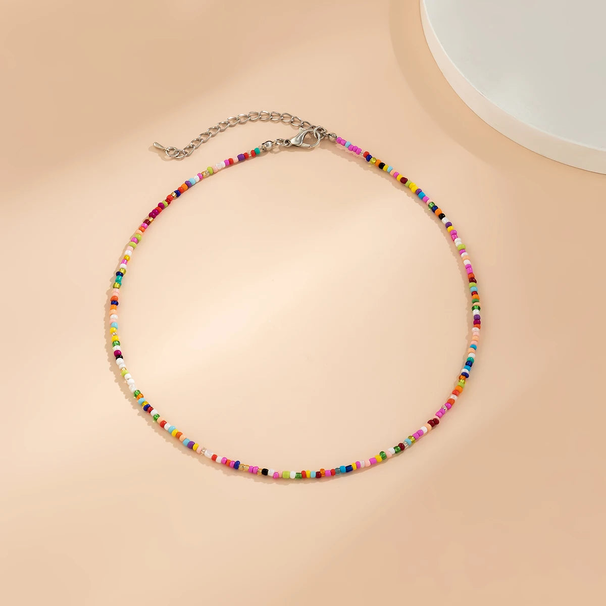Solea Bead Choker — Handmade Multicolor Acrylic Necklace