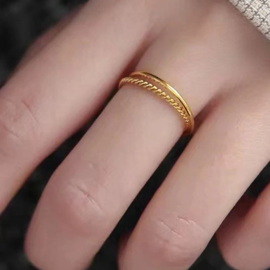 Aureum Set — 18K Gold Plated Titanium Stackable Rings