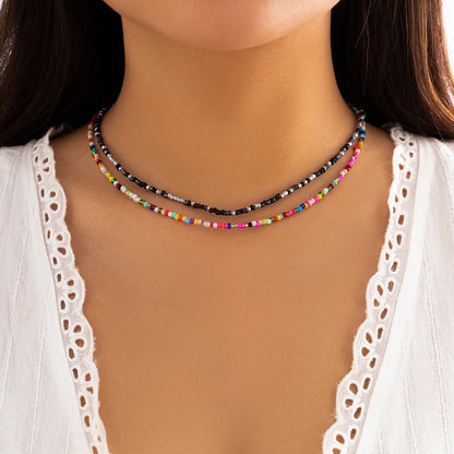 Solea Bead Choker — Handmade Multicolor Acrylic Necklace
