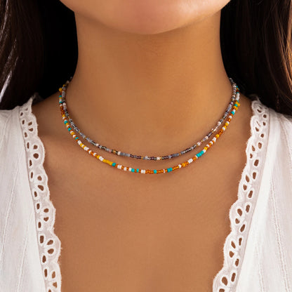 Solea Bead Choker — Handmade Multicolor Acrylic Necklace