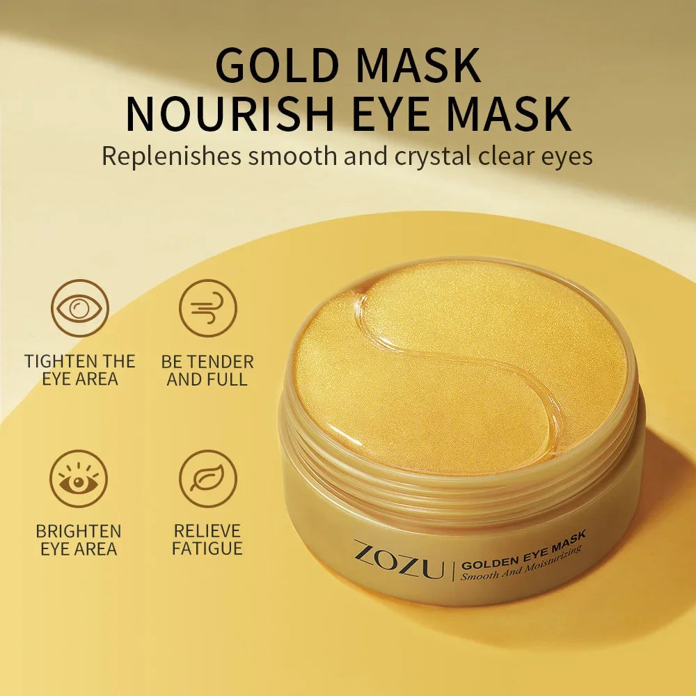 Liora Gold Eye Mask Set — Crystal Collagen Patches for Dark Circles & Hydration