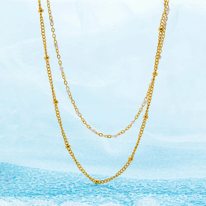 Naya Dual Chain Necklace — Minimalist Stainless Steel Double-Layer Design