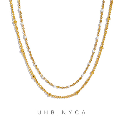 Naya Dual Chain Necklace — Minimalist Stainless Steel Double-Layer Design