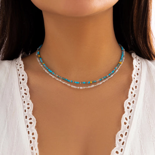 Solea Bead Choker — Handmade Multicolor Acrylic Necklace