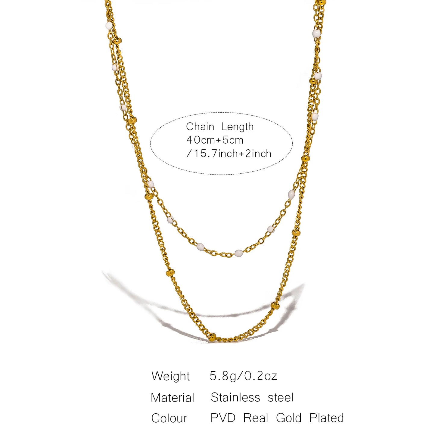Naya Dual Chain Necklace — Minimalist Stainless Steel Double-Layer Design