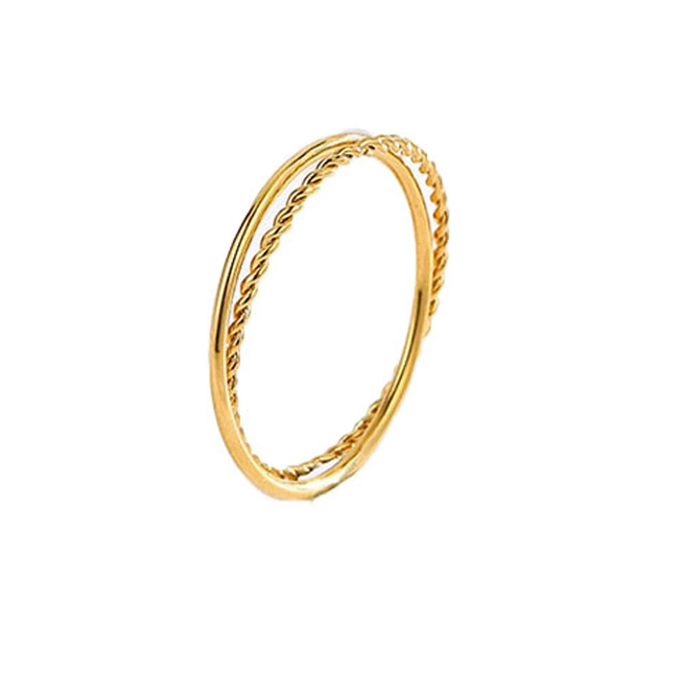 Aureum Set — 18K Gold Plated Titanium Stackable Rings