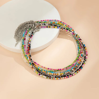 Solea Bead Choker — Handmade Multicolor Acrylic Necklace